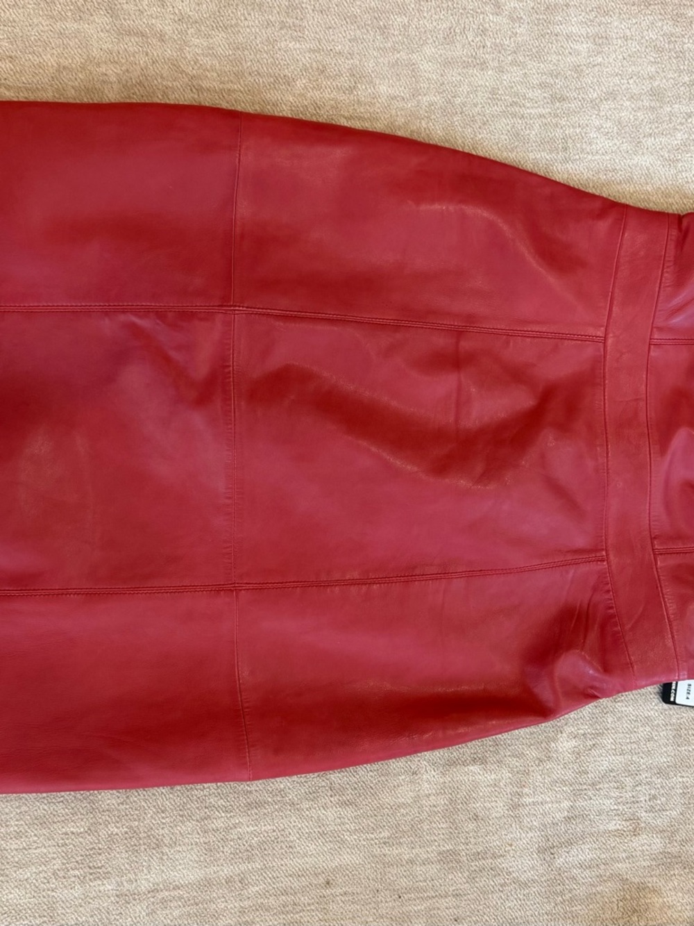 Red Leather Halter Midi Dress - Picture 3 of 8